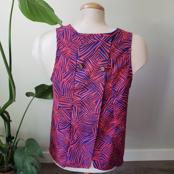 COSTA BLANCA | Abstract Blue & Pink Open Back Top - Picture 10 of 10